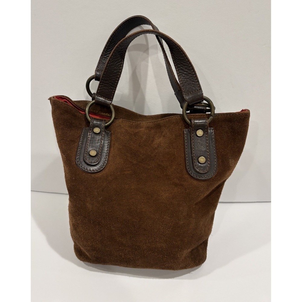 Maurizio Taiuti Brown Suede Studded Hobo Bag Purse Handbag